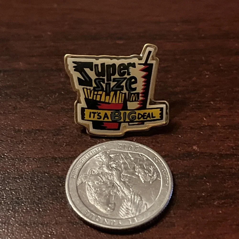 McDonald's Super Size It's A Big Deal Employee Lapel Hat Pin‎